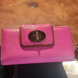 Kate Spade Pink Wallet with Gold Accents